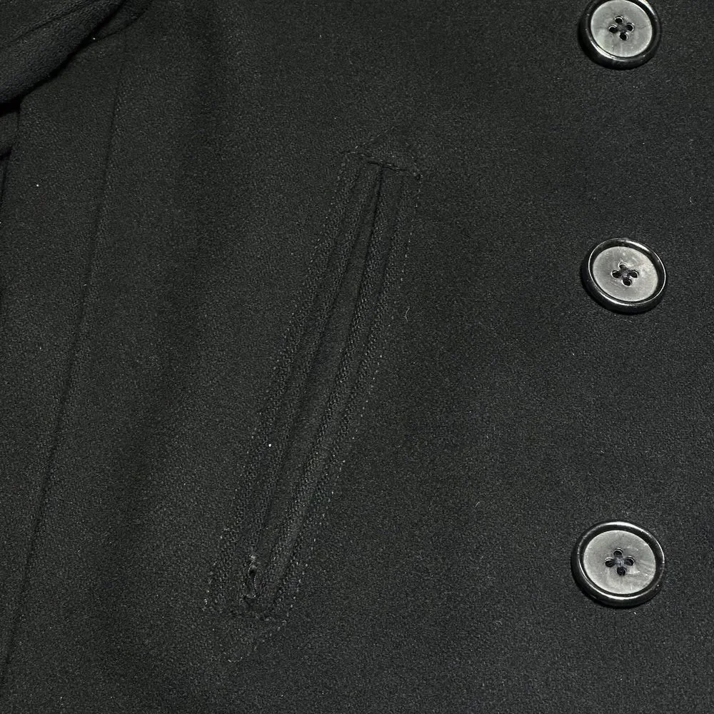 J Crew Double Breasted Wool Blend Insulated Black Coat Women's Size Medium - Picture 2 of 16